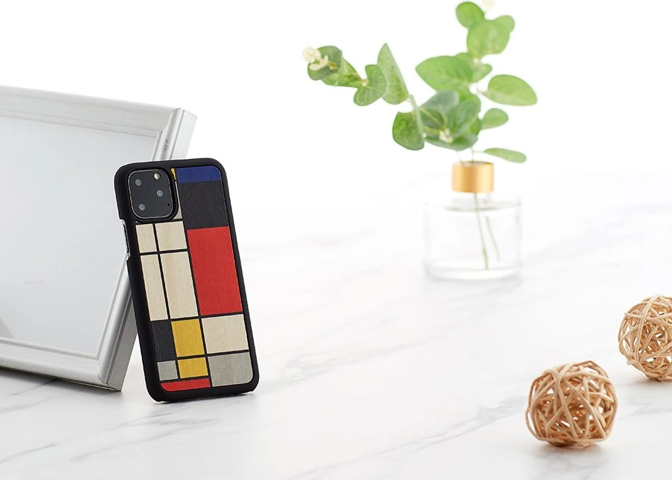 MAN&WOOD SmartPhone dėklas Apple iPhone 11 Pro mondrian wood juodos spalvos