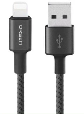 Orsen Juodas USB-A į MicroUSB laidas 2,1 A, 1 m
