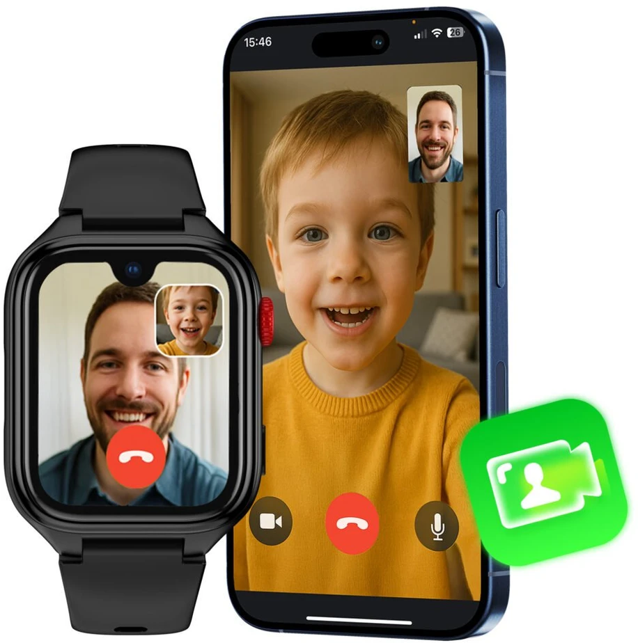 Juodas vaikiškas išmanusis laikrodis Stelio Junior Pro AI 4G