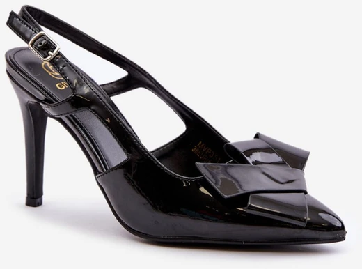 Juodi aukštakulniai bateliai su dekoratyvine sage Step in style