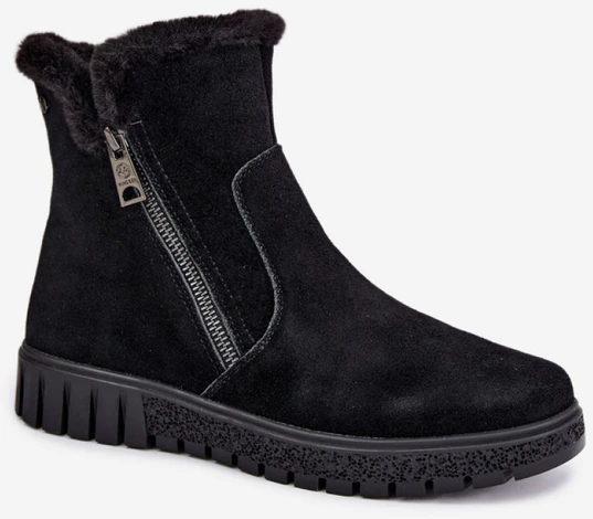 Juodi aulinukai su kailiniu kraštu Step in style