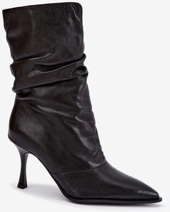 Juodi aulinukai su smailia nosimi ir kulnu Step in style