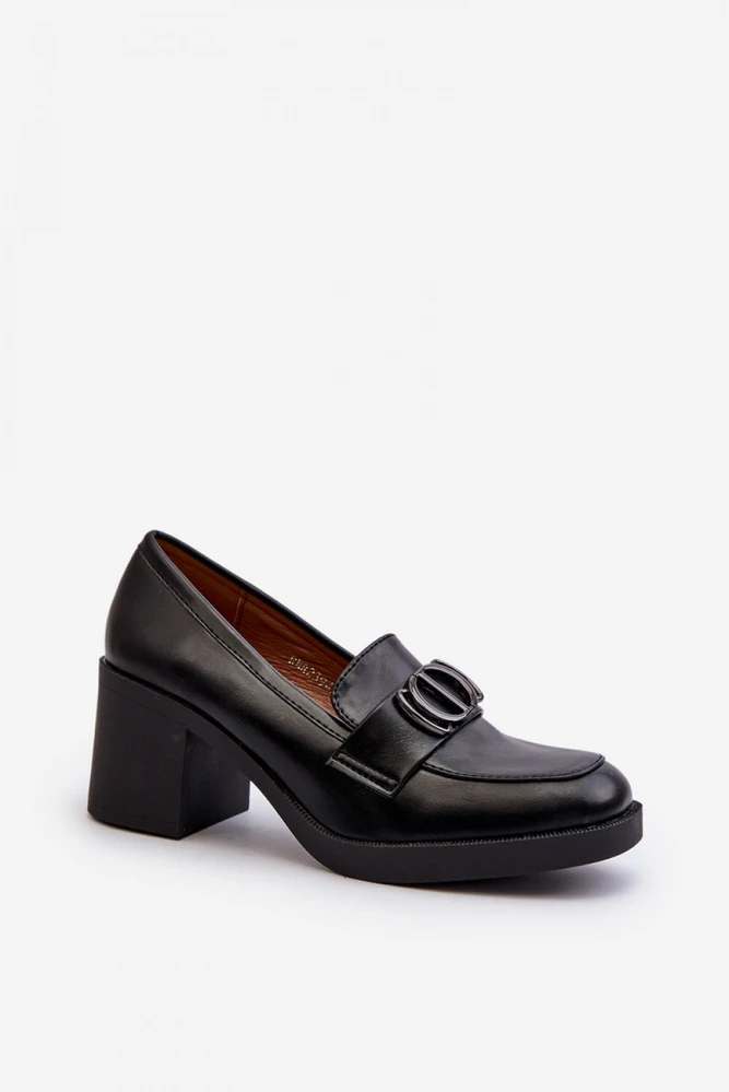 Juodi loafer tipo aulinukai su kulnu Step in style