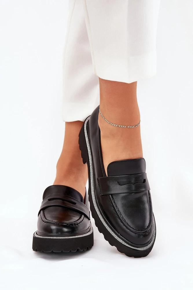 Juodi mokasinai su storu padu Step in style