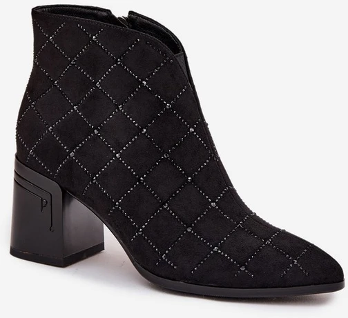 Juodi moteriški auliniai su dekoruotu kulnu D&A