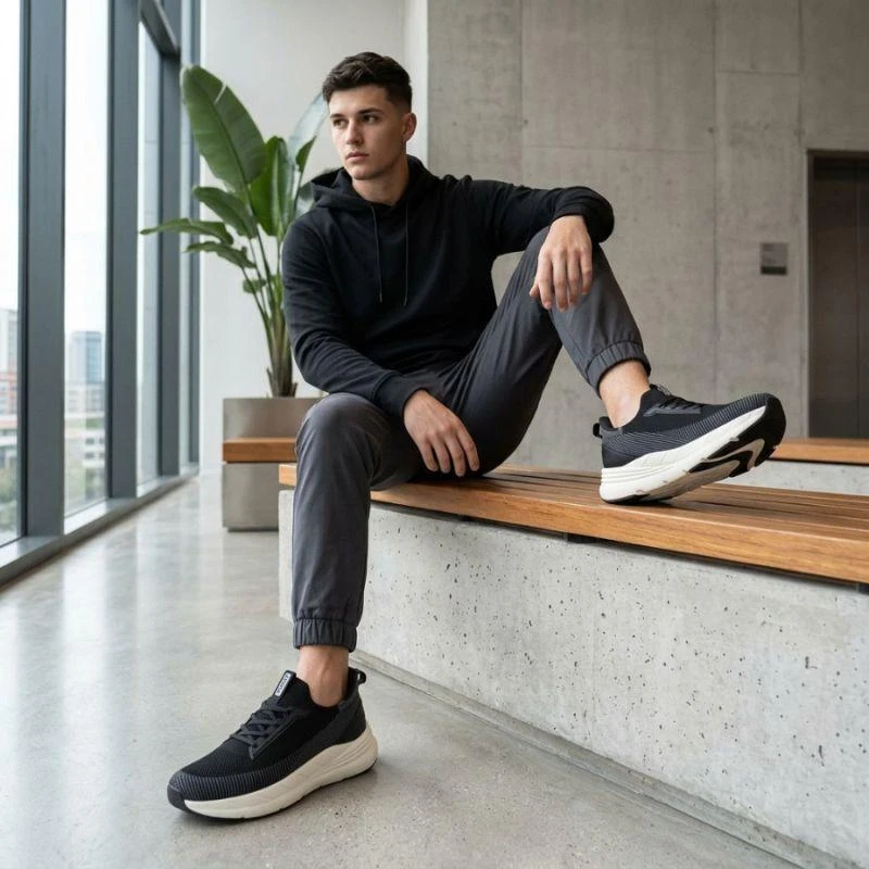 Juodi moteriški sportiniai bateliai ant platformos Kobbo Vinceza 102421