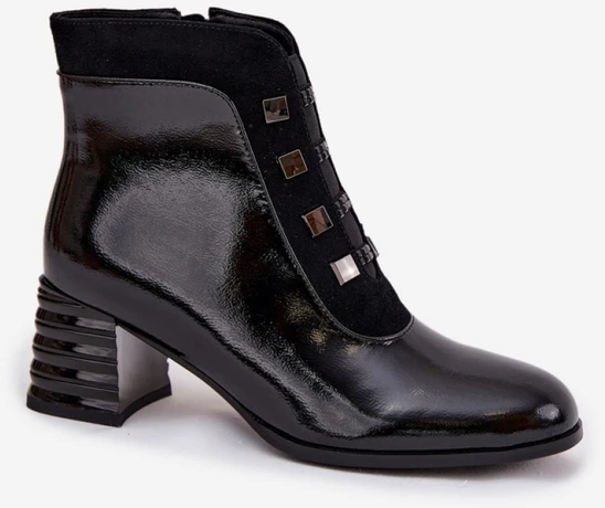 Juodi patentiniai aulinukai su kulnu Step in style
