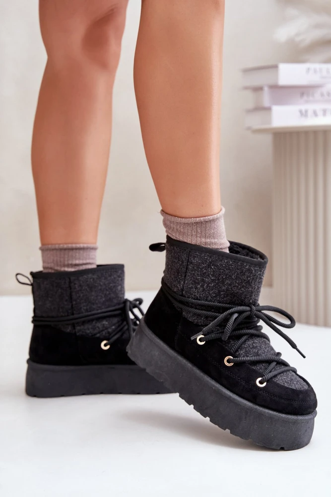 Juodi platforminiai sniego aulinukai Step in style