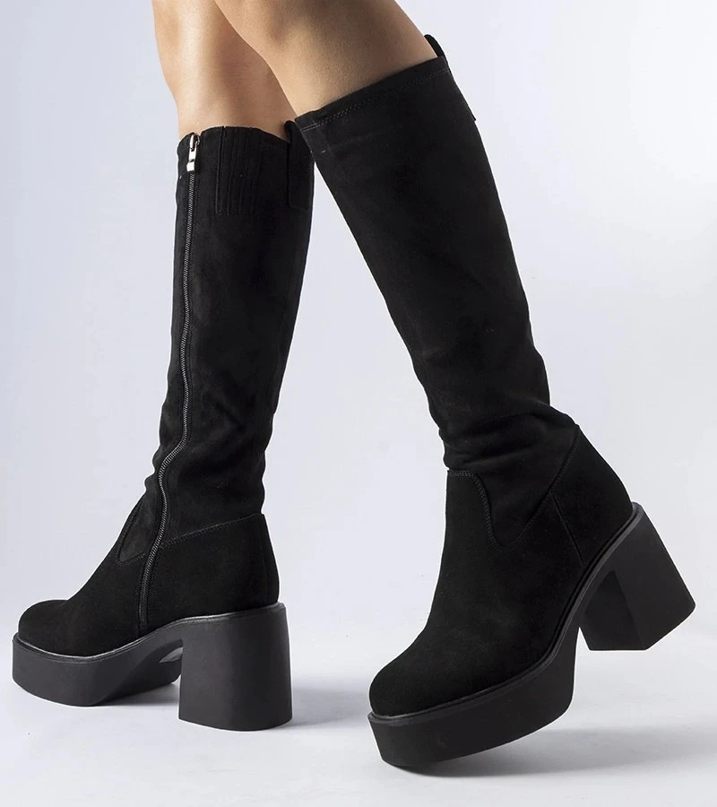 juodi šilti stiletto batai