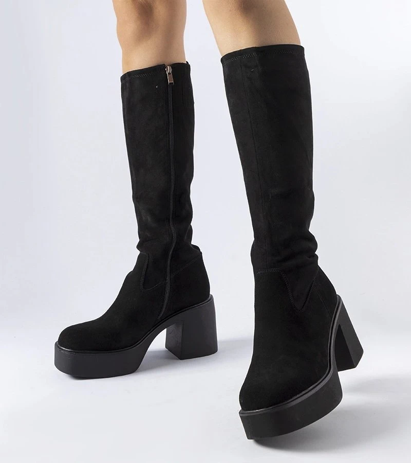 juodi šilti stiletto batai