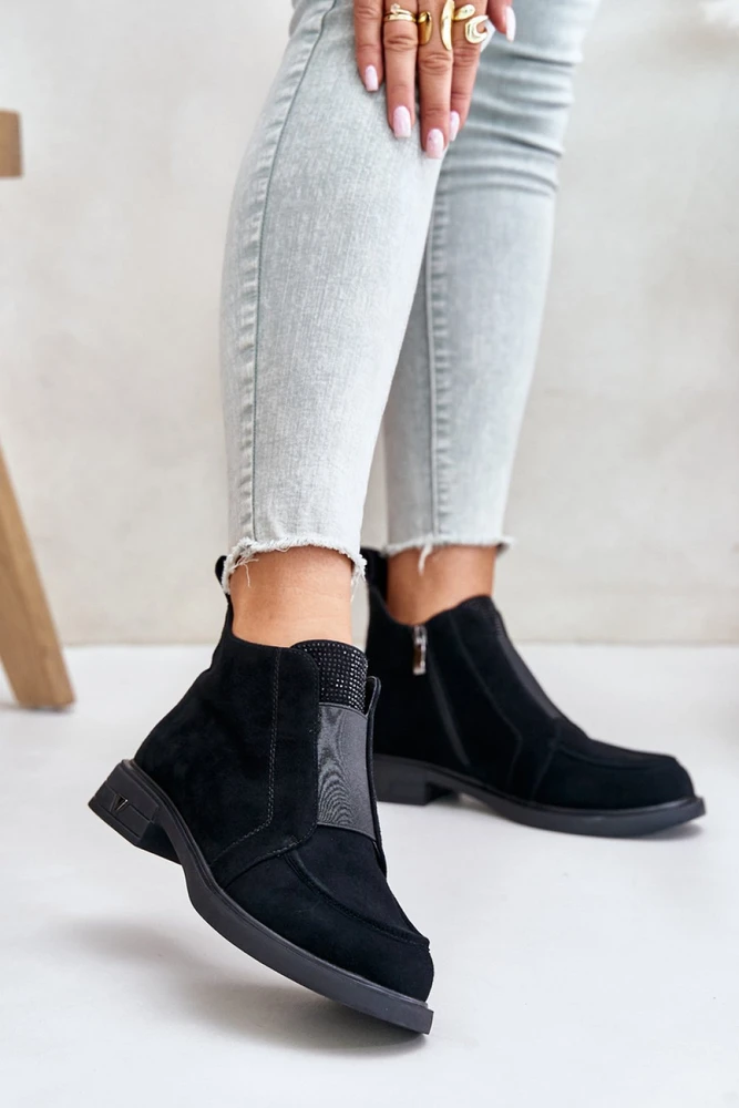 Juodi zomšos imitacijos aulinukai Step in style