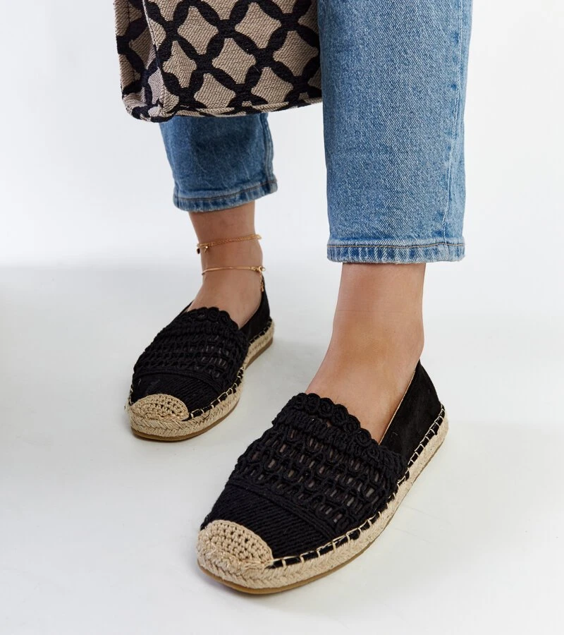 Juodos ažūrinės espadrilės Gordana