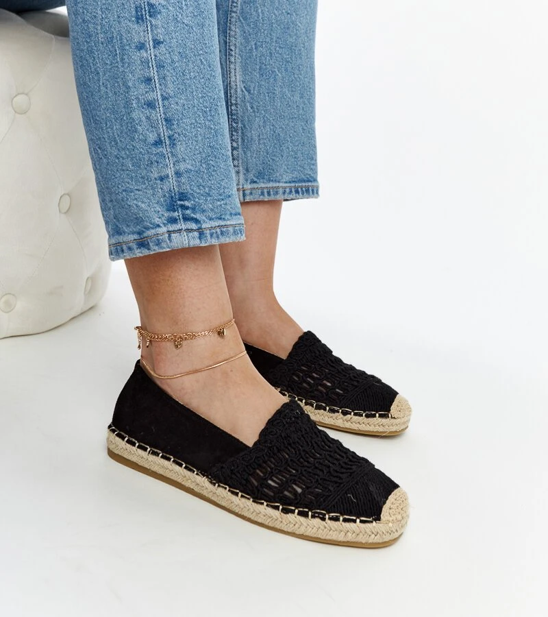 Juodos ažūrinės espadrilės Gordana