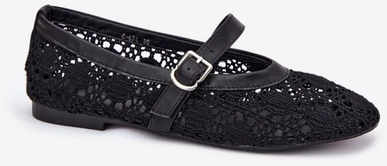 Juodos balerinos su dirželiu Step in style