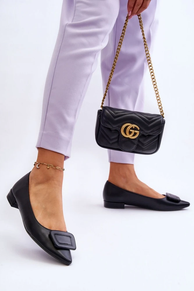 Juodos balerinos su smailėjančia nosimi Step in style