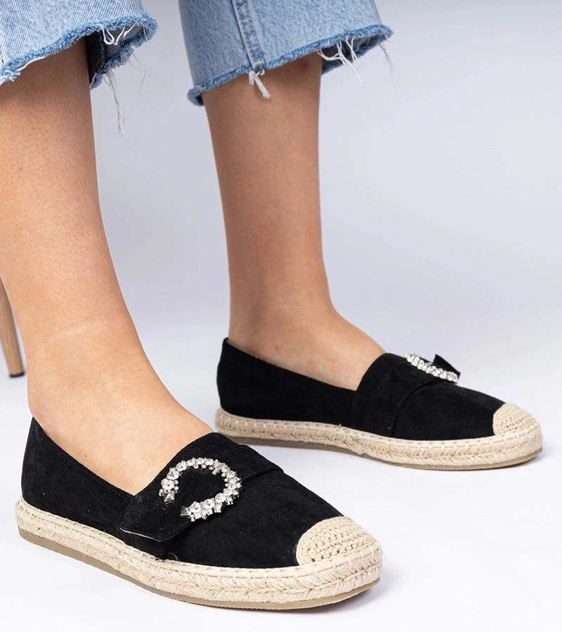 Juodos espadrilės su cirkoniais Maruta