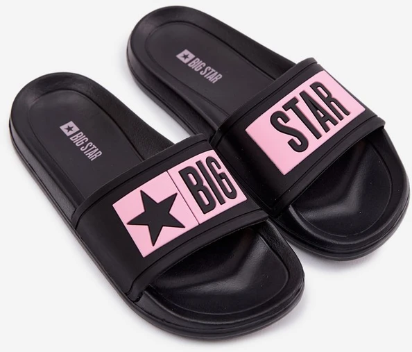 Juodos ir rožinės vaikų šlepetės Big Star