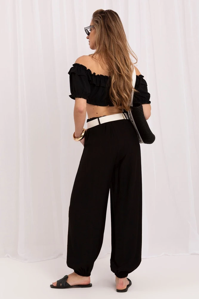 Juodos jogger stiliaus kelnės Rue Paris