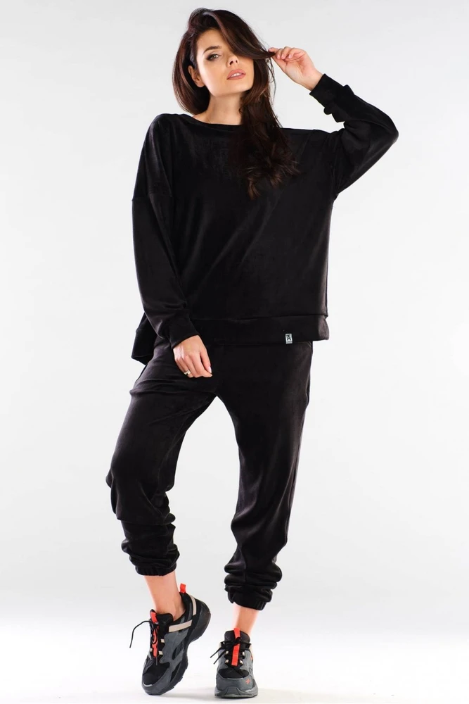 Juodos moteriškos tracksuit kelnės Awama