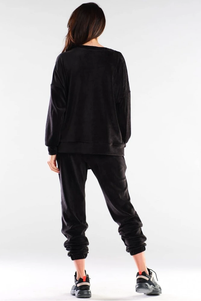 Juodos moteriškos tracksuit kelnės Awama