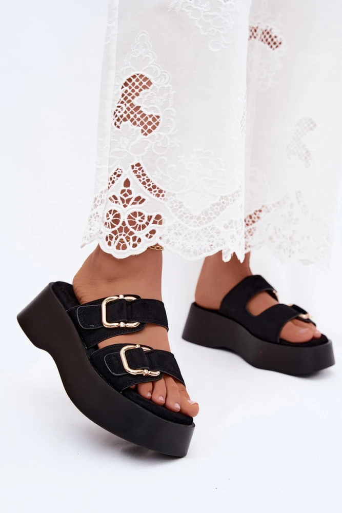 Juodos platforminės basutės Step in style