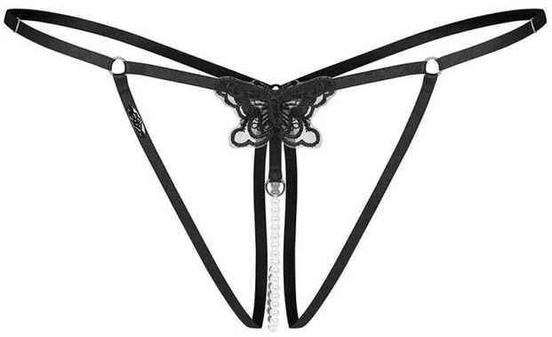 Juodos seksualios string kelnaitės Obsessive