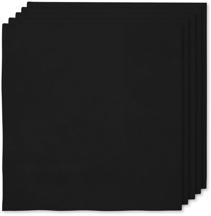 Juodos servetėlės 33x33 cm – Šventės dekoracija