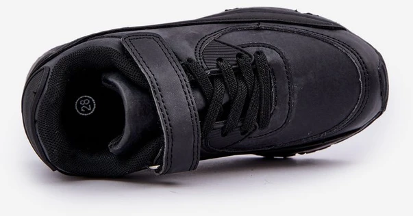 Juodos spalvos vaikų sportbačiai su Velcro užsegimu Krissandra“