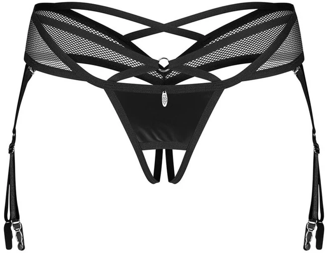 Juodos stringai su keliaraiščiais Obsessive