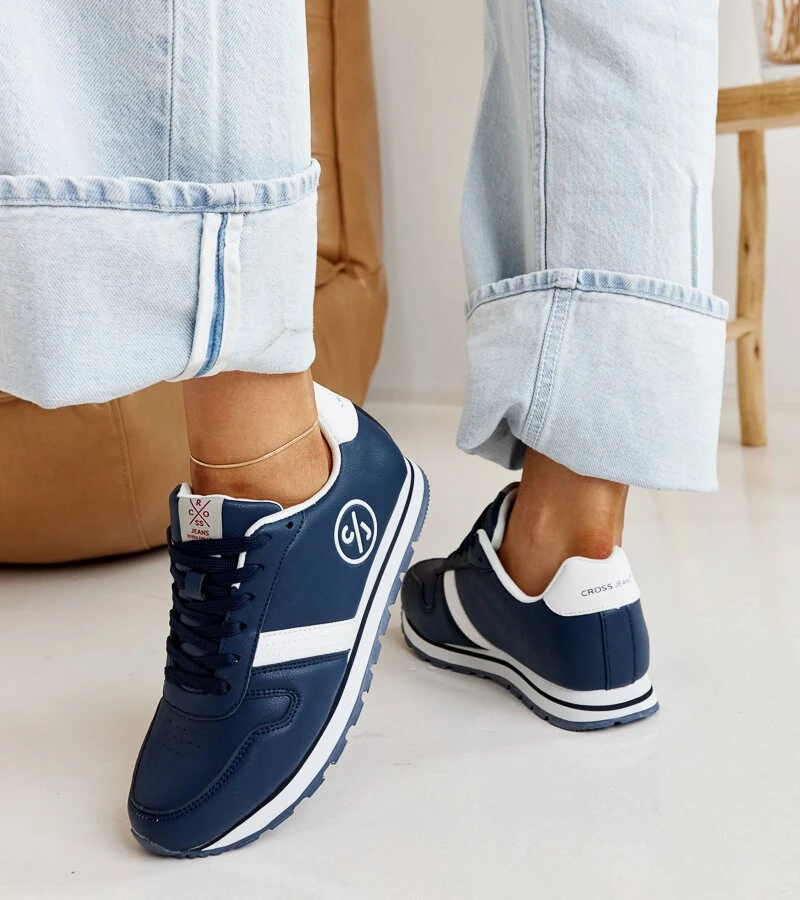 Jūrinės mėlynos spalvos moteriški kedai CROSS JEANS