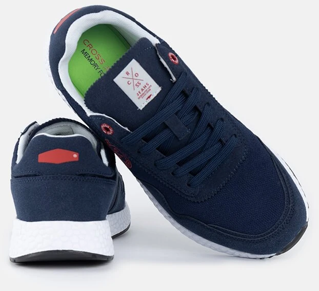 Jūrinės mėlynos spalvos vyriški CROSS JEANS sportiniai bateliai
