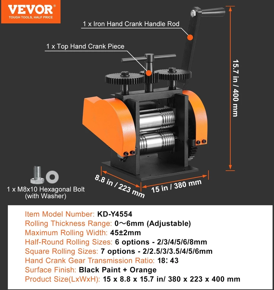 VEVOR Juvelyrinis kalimo volas, 45 mm pločio