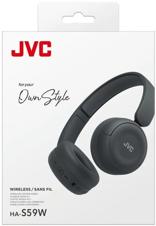 JVC, HA-S59W-BU, matinės juodos sp. dinaminės ausinės, mikrofonas