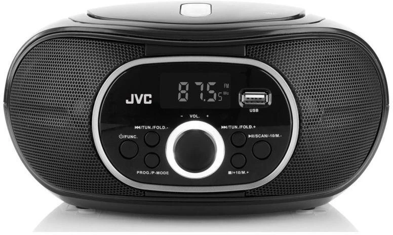 JVC RD-E221B nešiojamas radijo grotuvas (Boombox), juodas
