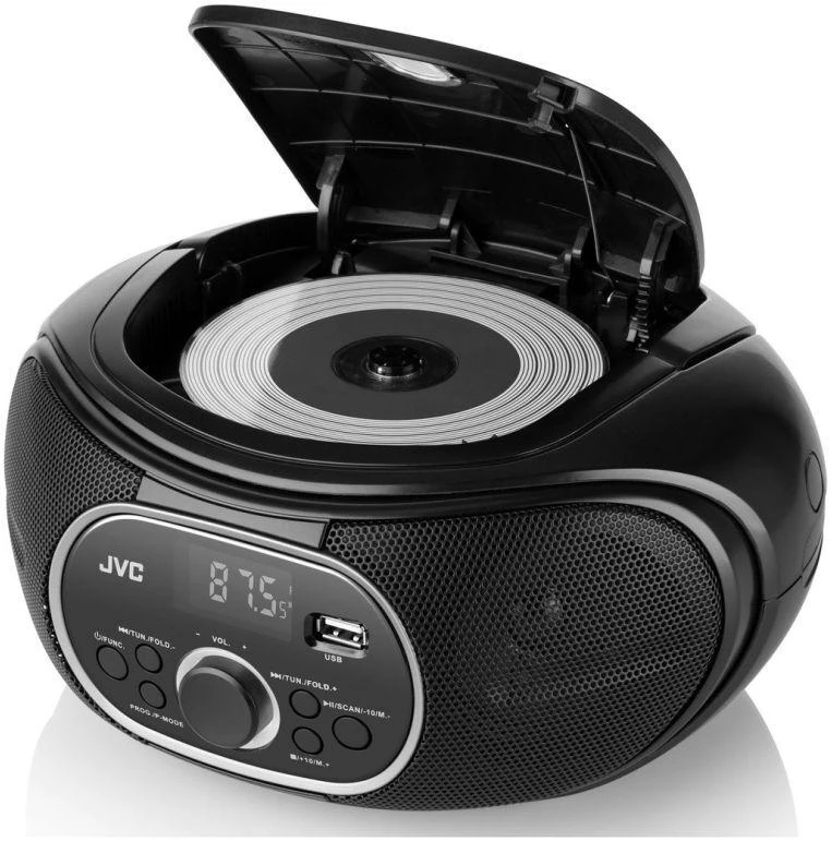 JVC RD-E221B nešiojamas radijo grotuvas (Boombox), juodas