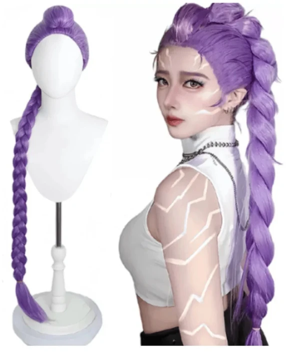 K-Pop Demon Hunters Rumi Plaukų Kasa Perukas 120 cm ilgio
