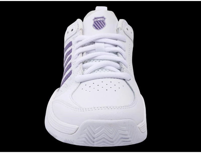 K-Swiss COURT EXPRESS 2 balti/violetinės miglos/neoninės levandos spalvos laisvalaikio bateliai (94428-151-M)
