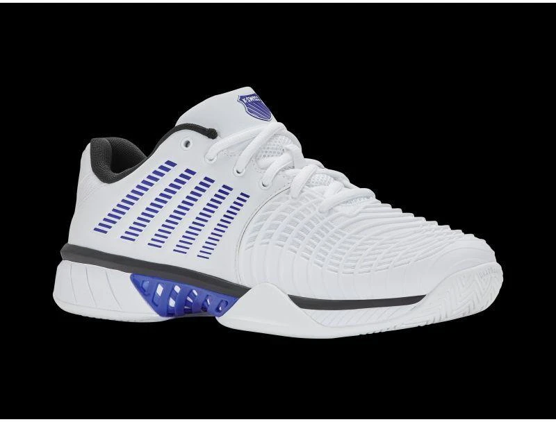 K-Swiss EXPRESS LIGHT 3 balti/akinančiai mėlyni/juodi sportbačiai (08562-165-M)