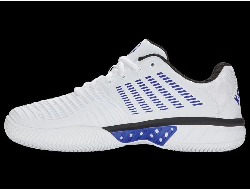 K-swiss EXPRESS LIGHT 3 CLAY balto/ akinančiai mėlyno/juodo atspalvio (08563-165-M) teniso bateliai gruntiniams kortams