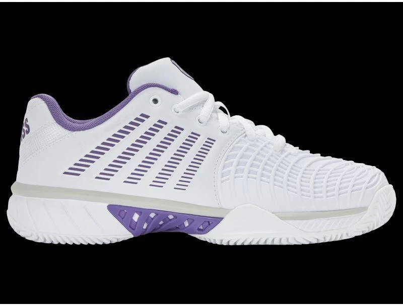 K-Swiss EXPRESS LIGHT 3 HB Baltas/PURPLE HAZE/LUNAR ROCK-M sportbačiai (98563-160-M)