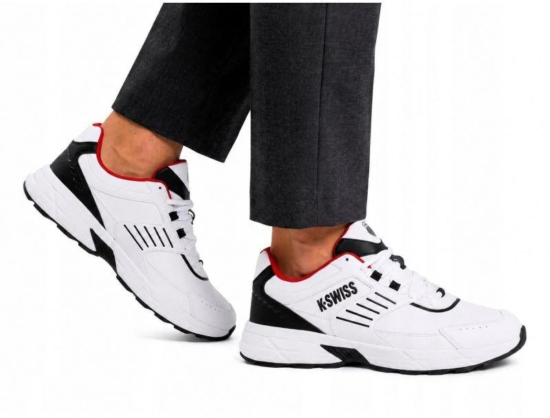 K-swiss FARIO LTH balti/juodi/raudoni (Mars Raudona) sportiniai bateliai (04778-122-M)