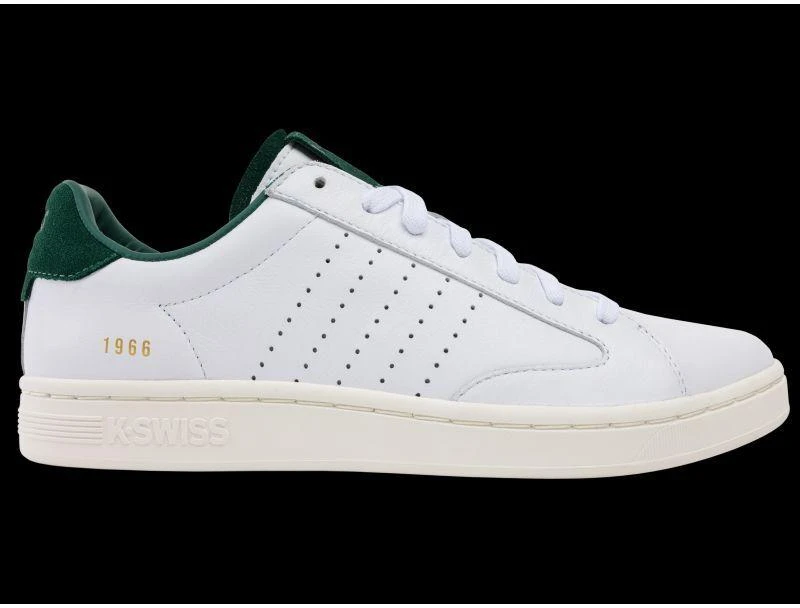 K-swiss LOZAN KLUB LTH balti / žali / sniego baltumo laisvalaikio bateliai (07263-130-M)