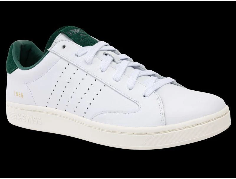 K-swiss LOZAN KLUB LTH balti / žali / sniego baltumo laisvalaikio bateliai (07263-130-M)