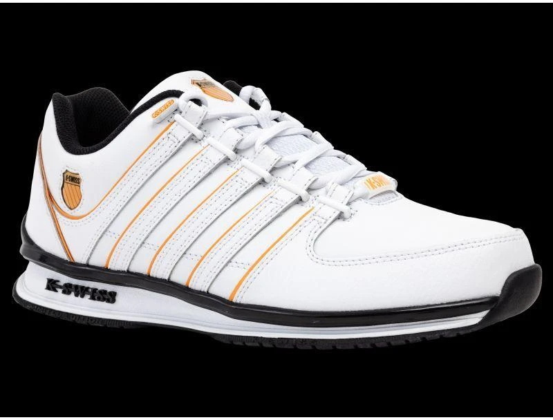 K-swiss RINZLER balti/oranžinės aguonų spalvos/juodi kedai (01235-185-M)
