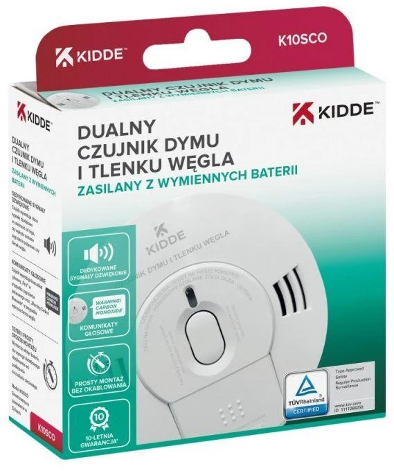 Kidde Dvigubas dūmų ir anglies monoksido detektorius K10SCO