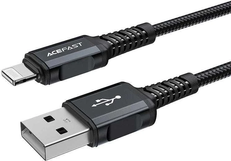 USB laidas Acefast C4-02 MFi USB-A iki Lightning 1.8m juodas