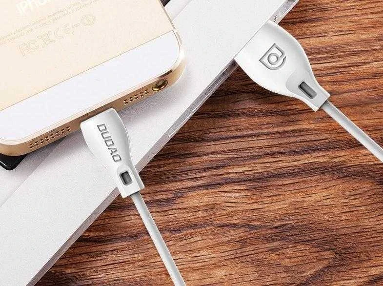 USB kabelis Dudao (L4M) microUSB (2.4A) baltas (2m)