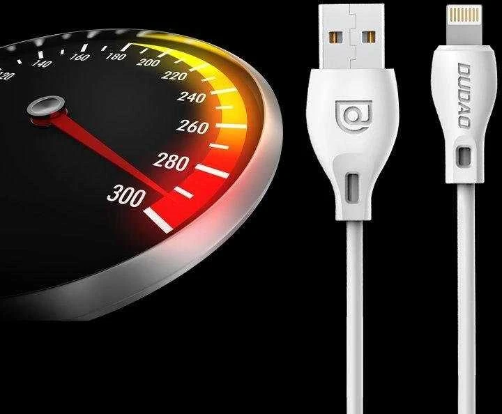 USB kabelis Dudao (L4M) microUSB (2.4A) baltas (2m)