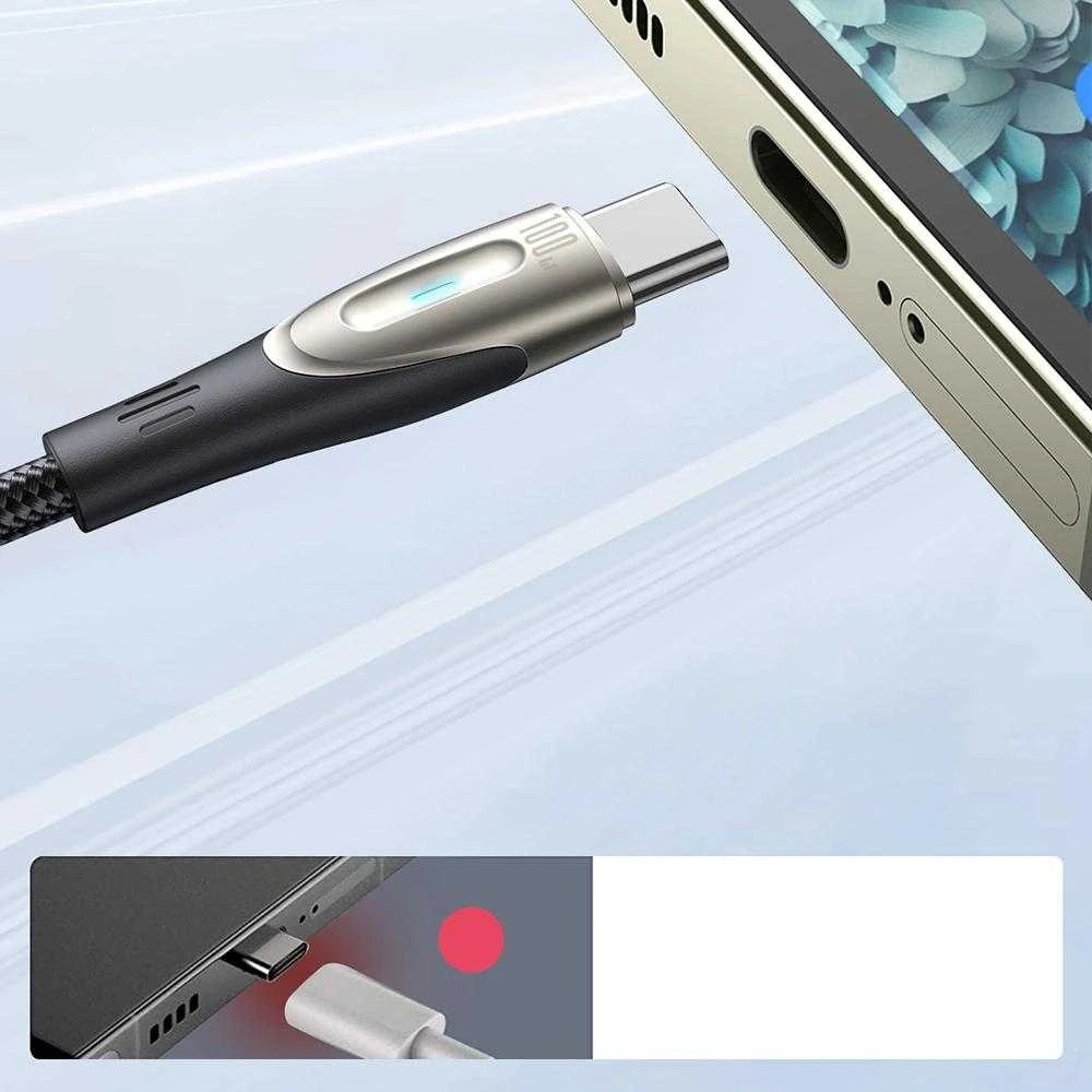 Joyroom Star-Light Series SA27-CC5 USB-C / USB-C kabelis 100W 1.2m – juodos spalvos