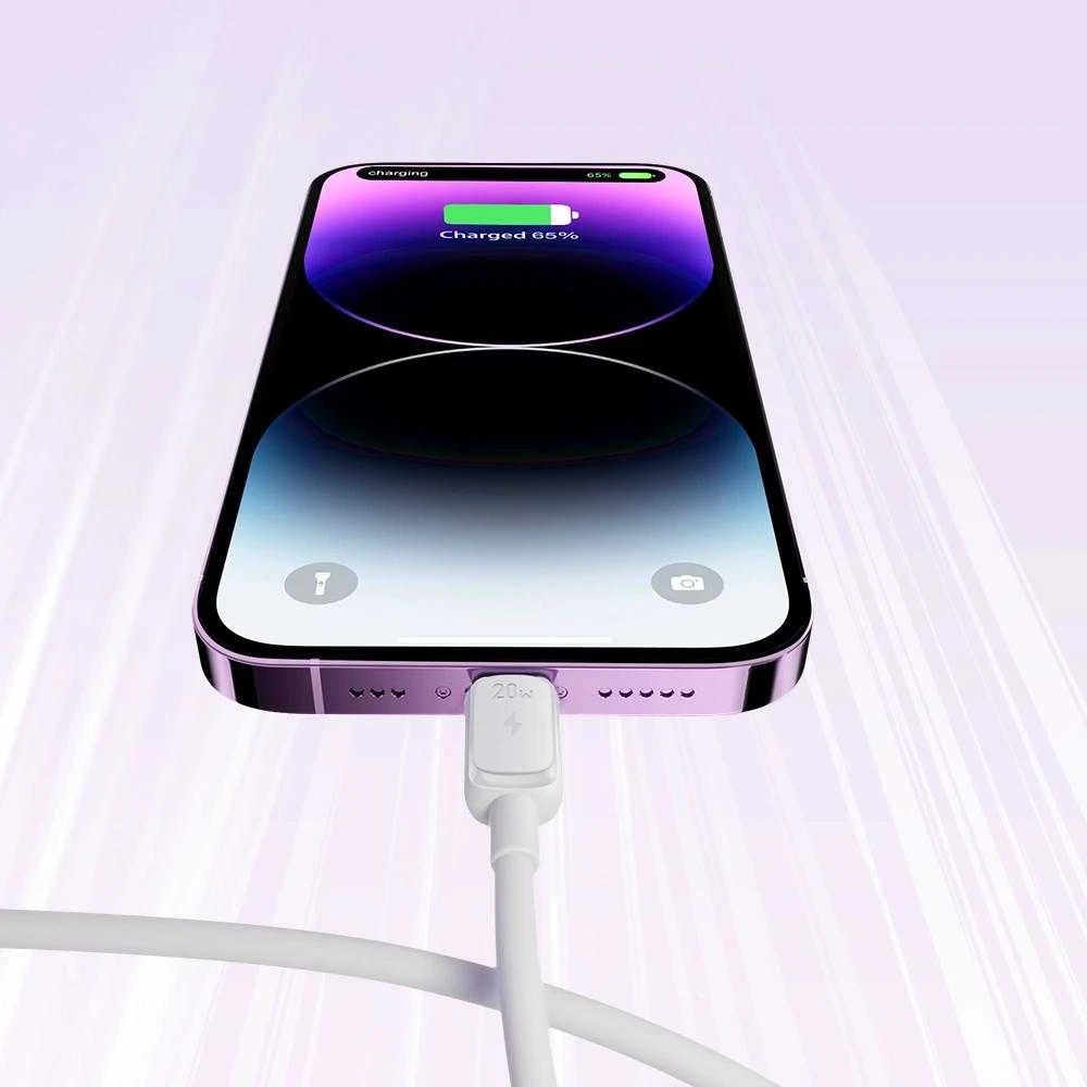 Joyroom Multi-Color Series A14 USB-C / Lightning 20W kabelis 1.2 m – baltos spalvos